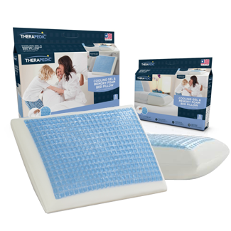 Therapedic cooling gel and memory store foam pillow