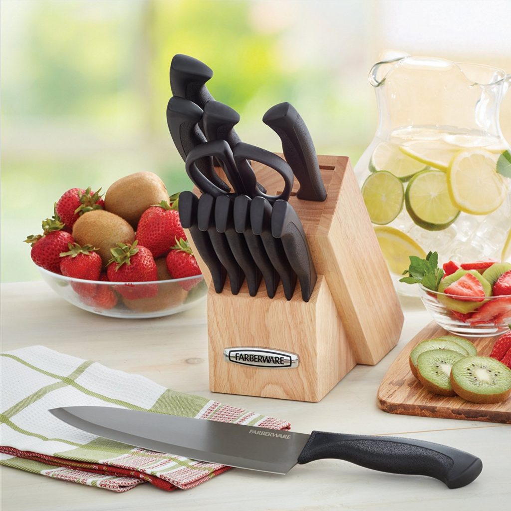 Farberware Knife Armor Dishwasher Safe Knives and Knife Block Set