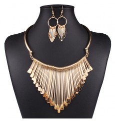 Occident wild temperament multilayer tassel necklace sets