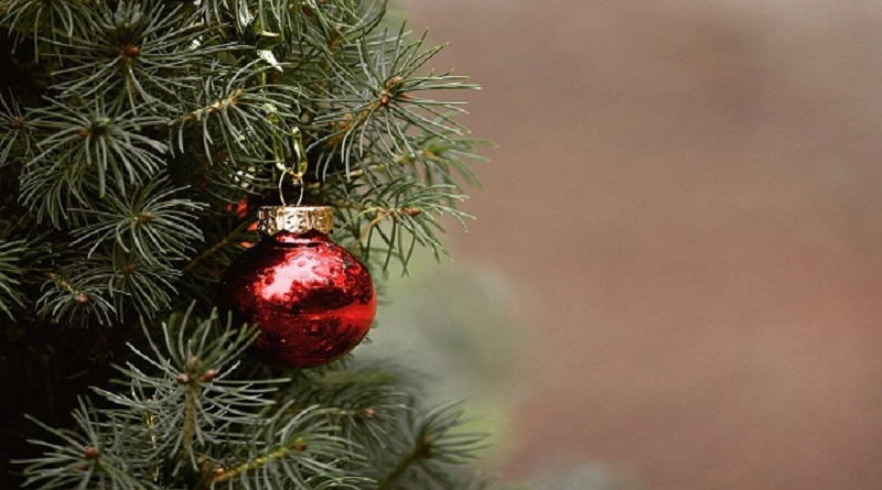 Single-Shiny-Bauble-Ornament-Hanging-on-Christmas-Tree