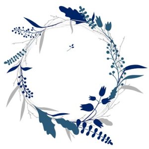 Blue Floral Wreath