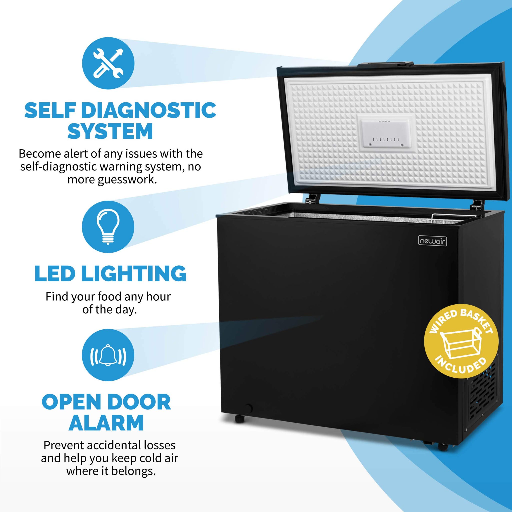 Newair 6.7 Cu. Ft. Compact Chest Freezer in Black with Digital