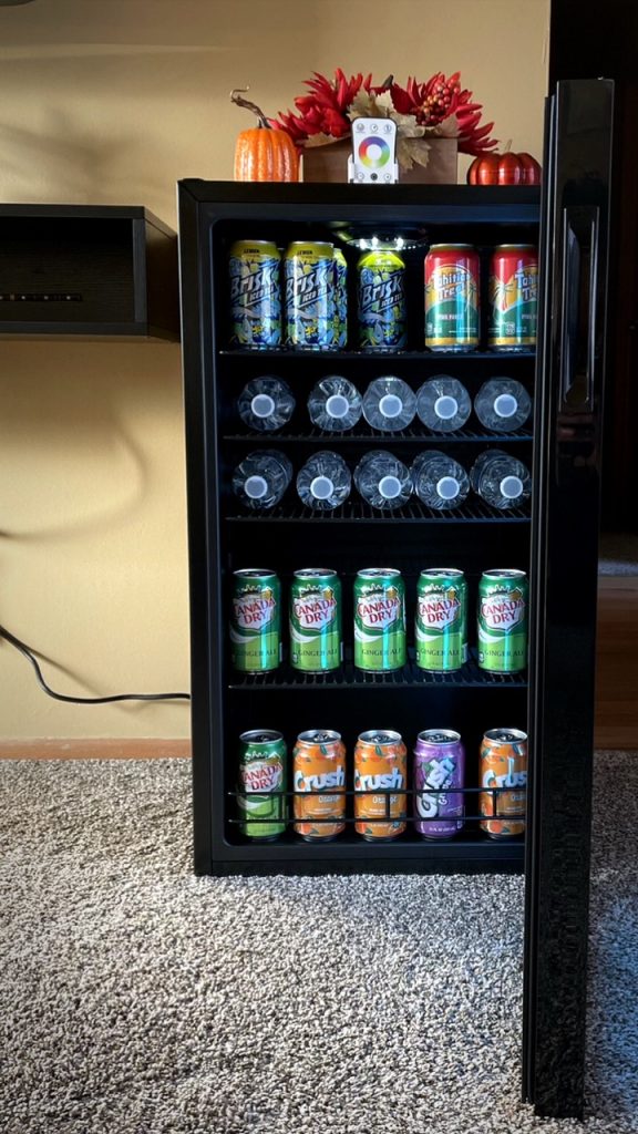 NewAir Prismatic Series 19 in. Single Zone 126 Cans Beverage Cooler with  RGB HexaColor LED Lights, Mini Gaming Fridge in Black NBC126HX00 - The Home  Depot
