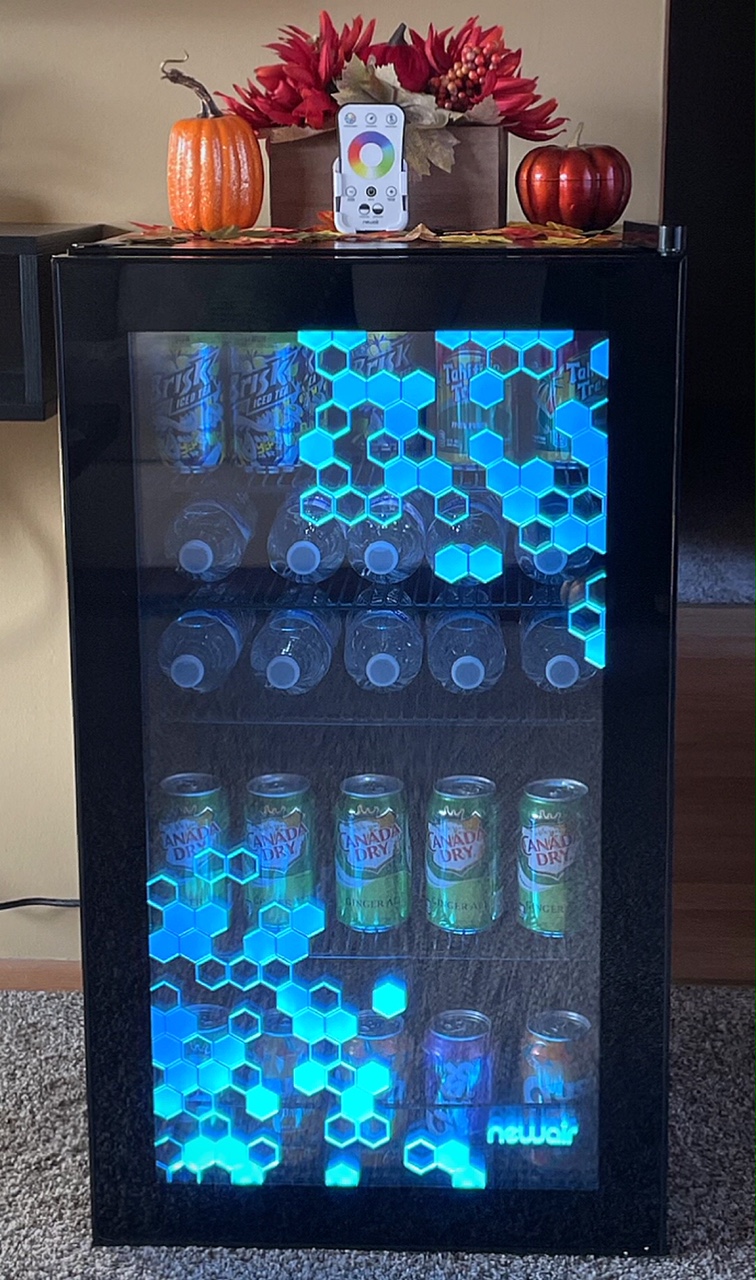 NewAir Prismatic Series 19 in. Single Zone 126 Cans Beverage Cooler with  RGB HexaColor LED Lights, Mini Gaming Fridge in Black NBC126HX00 - The Home  Depot