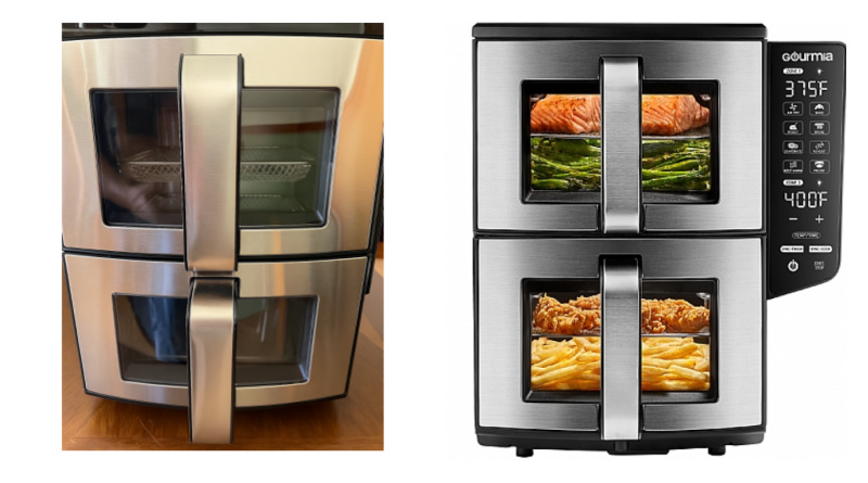 Gourmia 11-QT. Dual Basket Air Fryer, Fry, Bake, Roast, Reheat, and more