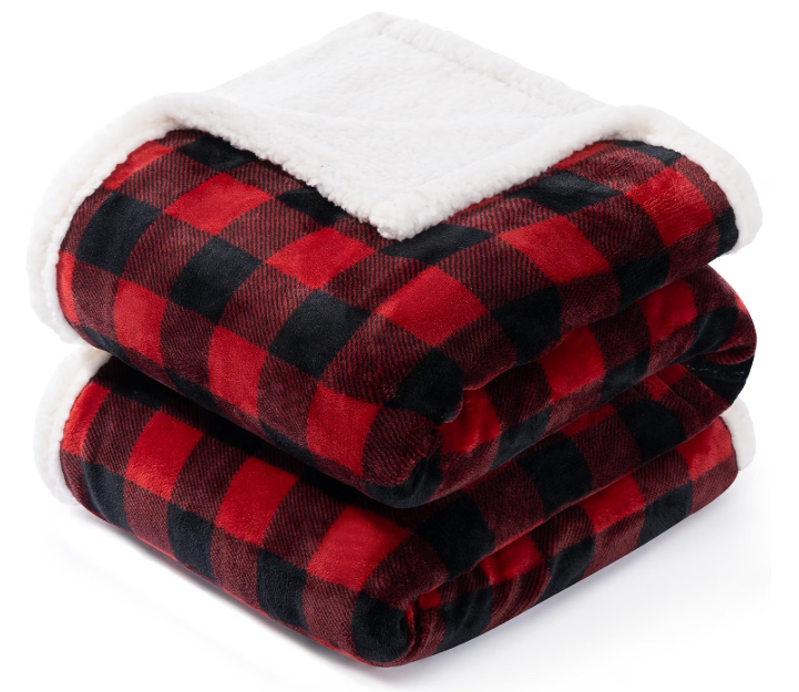 BEAUTEX Christmas Sherpa Fleece Throw Blanket