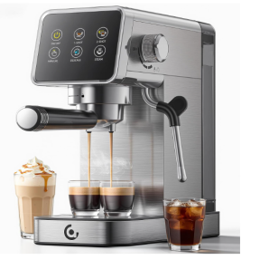 AMZCHEF 20 Bar Espresso Machine With Self Cleaning, model UL-AZ-EM1507-SV