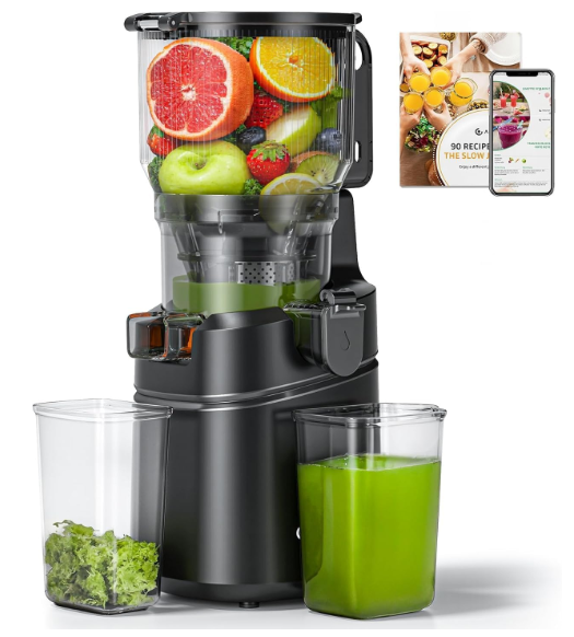 AMZCHEF Self Feeding Cold Press Juicer With 6.5 Inch Feed Chute, model UL-SJ-036C-BK