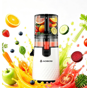 AOBOSI 3 in 1 Cold Press Juicer With 6.5 Inch Feed Chute, model UL-ZM1917-WT