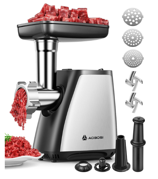 AOBOSI 3 in 1 Electric Meat Grinder, model UL-AZ-MGC04-DJSV
