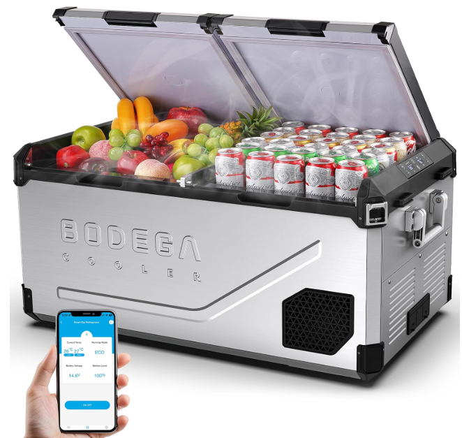 BODEGA 100 Quart Dual Zone Car Refrigerator, model UL-M95-ST